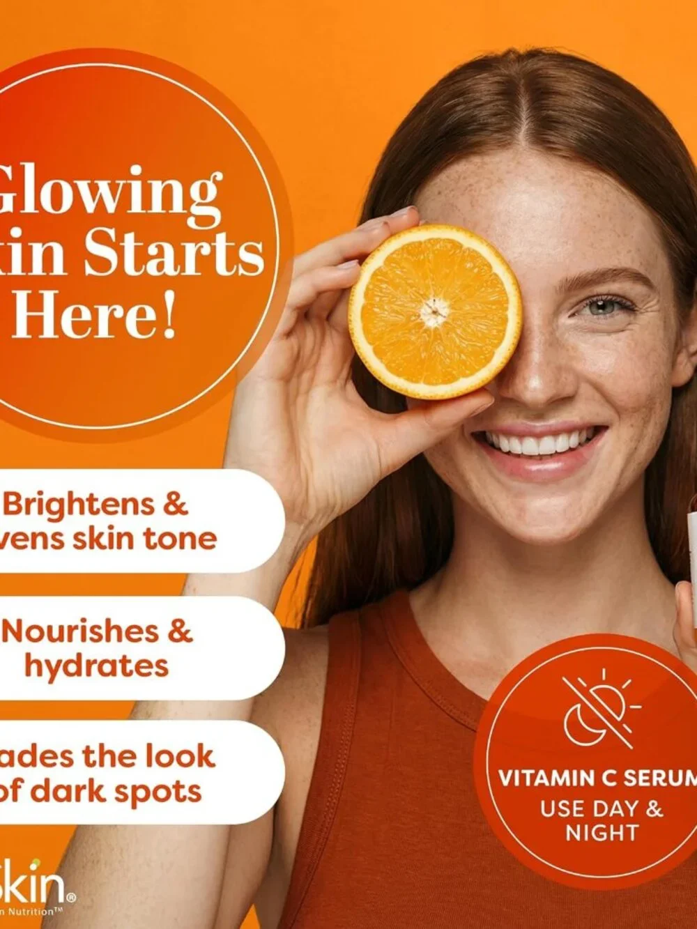 TruSkin Brightening Vitamin C Serum for Face with Hyaluronic Acid, 1 fl oz